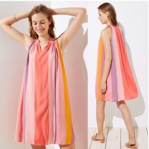 Ann Taylor Loft Orange Striped Dress
Size: Extra Small pink
100% Poylester